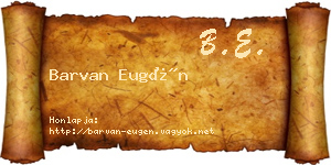 Barvan Eugén névjegykártya
